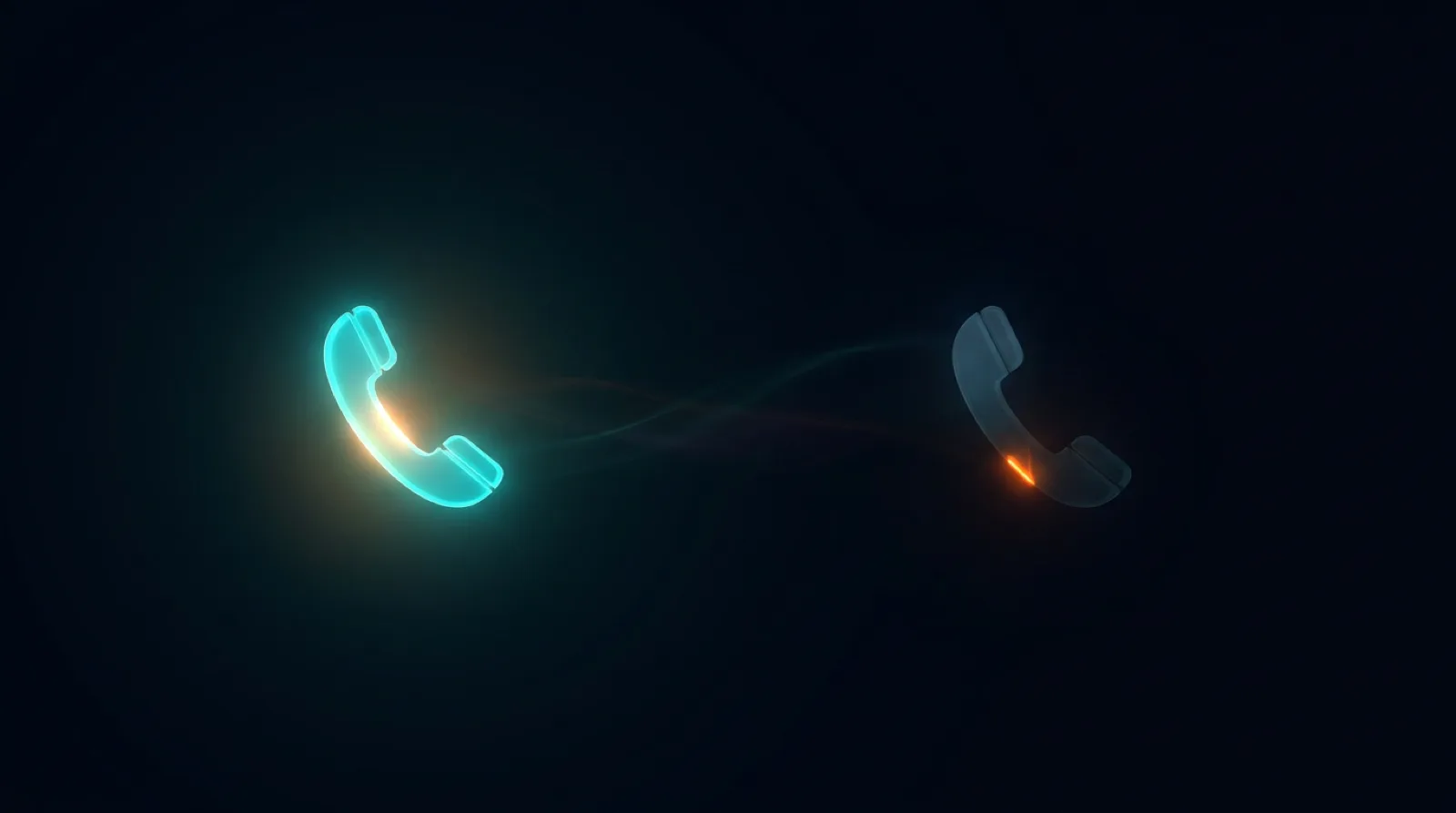Der Unterschied zwischen einem erwarteten Anruf und einem kalten Anruf - links ein hell leuchtender, willkommener Anruf, rechts ein gedimmter, unerwarteter Cold Call