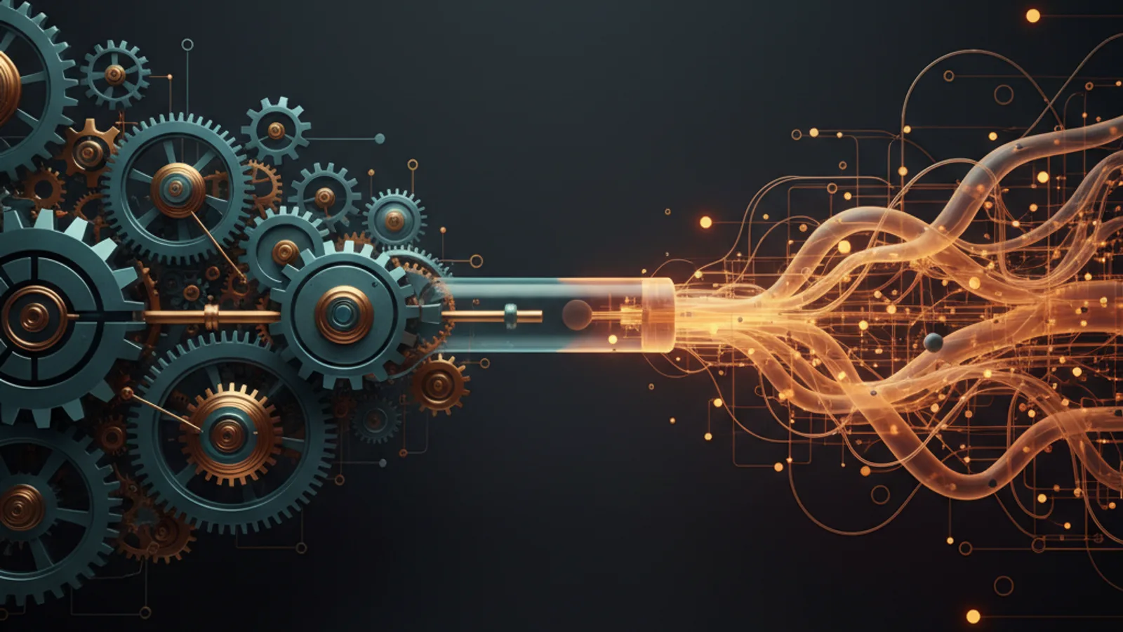 Prozessautomatisierung mit KI - feste Regel-Workflows verbinden sich mit KI-Bausteinen, die unstrukturierte Eingaben wie E-Mails und Dokumente verstehen